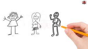 Practice by sketching a page filled with different eyes. How To Draw Stick Figure Step By Step Easy For Beginners Kids Stick Figures Drawing Tutorial Youtube