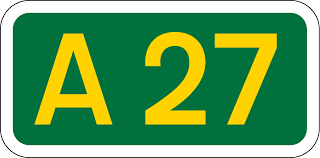 Alert 12.55 thursday a27 beddingham roundabout multi vehicle rtc road blocked westbound traffic being diverted via the a26 to newhaven and a259, ranscombe lane also blocked by an hgv between the a27 and glynde. A27 Road Wikipedia
