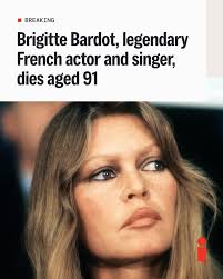 Brigitte Bardot, the French actor and singer, has died aged 91  https://trib.al/XgFLjD0