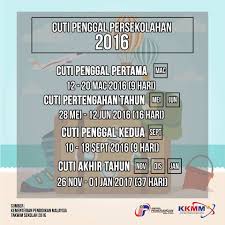 14 hingga 25 mac 2018: Twitter à¤ªà¤° Rtm Malaysia Jadual Cuti Penggal Persekolahan 2016 Rancanglah Cuti Anda Bersama Keluarga Tersayang Https T Co Eyumxcvrcs