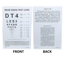 near vision test card eye cards eye charts vision assessment