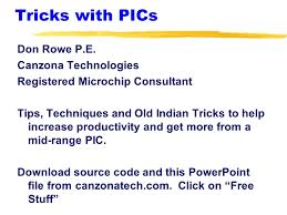 Tricks With Pics Don Rowe P E Canzona Technologies