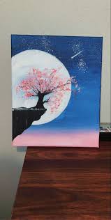 One Of My Newest Paintings On Market Oil Pastel Drawings Easy Cherry Blossom Painting Colorful Paintings Acrylic