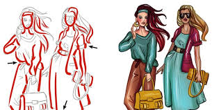 Pattern inspiration for mybodymodel fashion sketching for absolute beginners part 2: Beginners Guide To Coloring Fashion Sketches I Draw Fashion