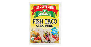 Season fish with salt, ground cumin and tajin. La Preferida Fish Taco Seasoning Organic Azure Standard