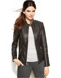 36 Black Quilted Leather Jacket Inc International Concepts Quilted Faux Leather Moto Black Leather Bomber Jacket Leather Bomber Jacket Leather Jacket Black