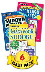 Penny press sudoku puzzle books. Sudoku Books Value Pack 6 Penny Dell Puzzles