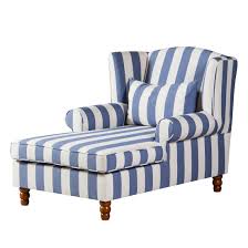 Ohrensessel Colmar Xxl Webstoff Blauweiß Maison Belfort