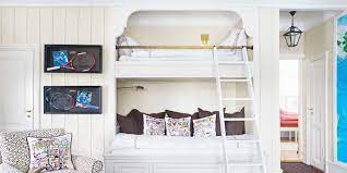 Inspiration for a white and neutral girl's and boy's shared bedroom | copy cat chic design board for a shared kids. 16 Cool Bunk Beds Bunk Bed Designs Stylish Bunk Room Ideas For Guests And Kids