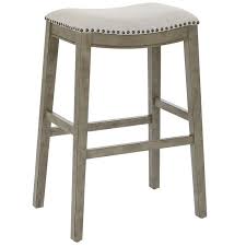 Haven Grey Upholstered Saddle Barstool 29 Bar Stools Counter Bar Stools Osp Home Furnishings