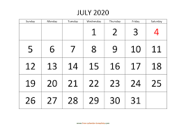 30 days has september, april, june and november. July 2020 Free Calendar Tempplate Free Calendar Template Com