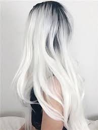 Black And White Ombre Long Black White Ombre Synthetic Lace Front Wig Hair Color For Black Hair White Ombre Hair Grey Hair Wig