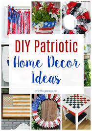 Monogram is still going strong in the realm of home decorating and this monogrammed patriotic letter from the celebration shoppe for your door is so. Diy Rag Flag Patriotic Home Decor Ideas Girl In The Garage In 2020 Patriotic Table Decorations Rag Flag Patriotic Decorations