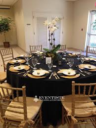 Black And Gold Charger Plates Navy Blue Tablecloth Gold Charger Plates Google Search Black Tablecloth Black Tablecloth Wedding Wedding Table