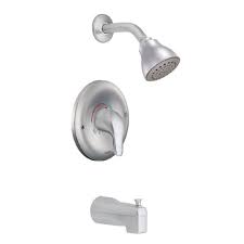 Bath tub faucet will not turn off. Moen Chateau Single Handle 1 Spray Posi Temp Tub And Shower Faucet Trim Kit In Brushed Chr The Home Depot Canada