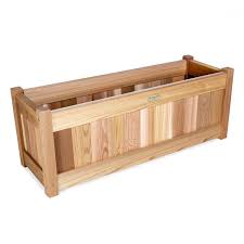So we built her a nice cedar deck with built in cedar planter boxes to plant flowers in. All Things Cedar 32 In X 12 In X 11 In Cedar Natural Planter Box Pl30 Rona