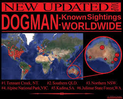 New Updated Map Of Dogman Sightings Worldwide Australian Maps Dogman Encounters Mythical Monsters