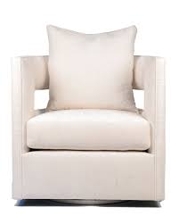 White Swivel Chair With Cutout Back Custom Upholstery Sold At Blue Print Blueprintstore Com Furniture Boutique White Swivel Chairs Furniture