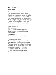 Que tu vivieras que tus ojitos jamas se hubieran cerrado nunca y estar mirándolos amor eterno, e inolvidable tarde o temprano estaré contigo para segir, amándolos yo he sufrido tanto por tu ausencia desde ese día hasta hoy, no soy feliz y aunque tengo. Letra De Cancion Amor Eterno De Juan Gabriel Docx