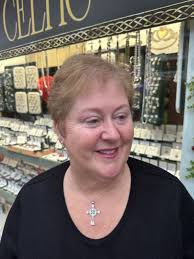 Sterling Silver large Green Trinity Cross