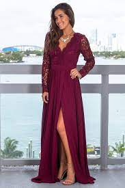 Shop free people feeling groovy maxi dress online at macys.com. Burgundy Maxi Dress With Long Sleeves Maxi Dresses Saved By The Dress
