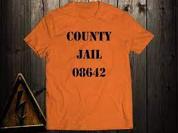 County Jail T Shirt Costume Prison Jumpsuit State Inmate Halloween Joke College Men Cool T Shirt Costumes Shirts County Jail