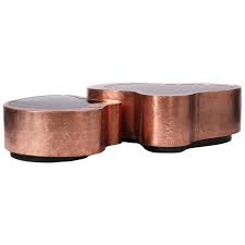 Dalia Coffee Table Set Of Two In Copper With Black Mirror Copper Coffee Table Stylish Coffee Table Contemporary Coffee Table