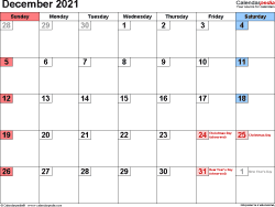 Calendar for any year and month, optionally with public holidays and week numbers. December 2021 Calendar Templates For Word Excel And Pdf