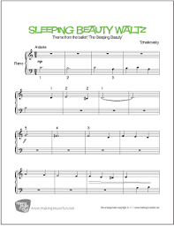 Download the piano letter notes for two hands. Sleeping Beauty Waltz Tchaikovsky Beginner Piano Sheet Music Digital Print Professionally Arranged By The Makin Sheet Music Piano Sheet Music Piano Sheet