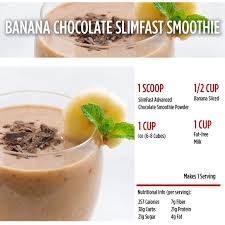 Banana And Chocolate Make The Perfect Combo Here S A Quick And Easy Recipe For Your Sunday Funday Sli Slim Fast Smoothie Recipes Slim Fast Slimfast Recipes