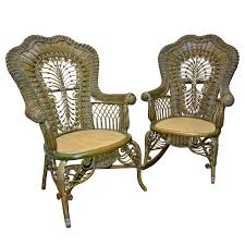 Ornate Victorian Antique Wicker Chair And Rocker Antique Wicker Chairs Antique Wicker Wicker Furniture