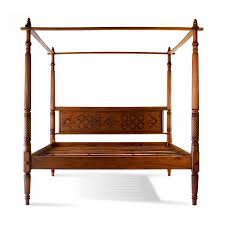 The solid wood bed frame is designed, built, and finished with a modern rustic beach feel in mind. Lotus Mahogany Balinese Canopy Bed