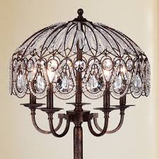Shop Fridumar Antique Bronze 5 Light Floor Lamp With Crystal Shade Overstock 21585687