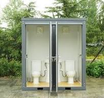 2 Stall Portable Restroom - Private Toilet Stalls With Sink & Lighting -  Outdoor Event Portable Bathroom Unit