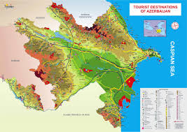 Las regiones y las ciudades de la lista, con marcada en los. Mapas Imprimidos De Azerbaiyan Con Posibilidad De Descargar