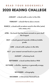 Read Your Bookshelf A 2020 Reading Challenge Reading Challenge Books Reading
