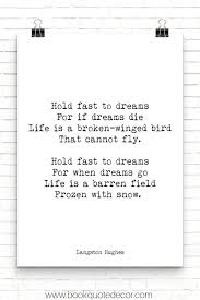Langston Hughes Hold Fast To Dreams Poem Print Inspirational Etsy Inspirational Quotes Wall Art Poetry Posters Inspirational Wall Art Printables