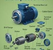 The electric motor (often an AC Induction Motor in ...
