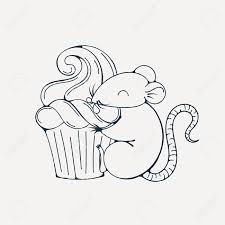 Ratatouille linguini in the kitchen. Illustration With Cute Rat With Cupcakes Coloring Page Vector Image Royalty Free Cliparts Vectors And Stock Illustration Image 68323039
