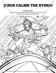 Mark 4:37 (niv) a furious squall came up, and the waves broke over the boat, so that it was nearly swamped. Jesus Calms The Storm Sunday School Coloring Pages Sunday School Coloring Pages