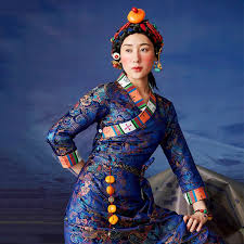 Tibetan ethnic wear com: Red and Blue ...