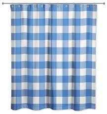 Light Blue Buffalo Check 71x74 Shower Curtain Farmhouse Shower Curtains By Designs Direct