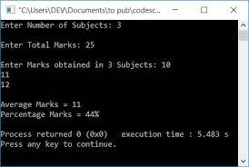 Add all of the percentages together to get one value. C Program To Calculate Average Percentage Marks
