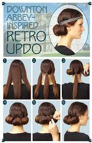 This Glam Downton Abbey Updo Can Be Jazzed Up With Metallic Headpieces Flapper Hair Long Hair Updo Hair Styles