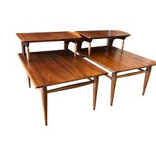 Pair Of Mid Century Modern Surfboard Step End Tables 1960 S In 2020 Vintage Mid Century Modern Furniture Midcentury Modern Dining Table Mid Century Coffee Table