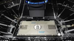 The lettering for brooklyn nets on each baseline — helvetica — is the typeface used at every train station in new york city. Brooklyn Nets Unveil Nba S First Gray Court Slam