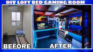Put nice furniture in your room, hang some posters on the walls and make the room cosy! Diy Loft Bed Budget Gaming Room Setup Small Bedroom Makeover Gaming Area Led Lighting Youtube