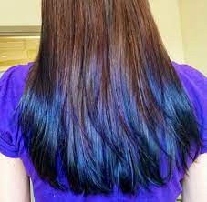 Vibrant hues are a fun way to step outside of the box when updating your look. My Peacock Ombre Colored Manic Panic Purple And Blue Dyed Hair Hair Dye Tips Dip Dye Hair Dyed Hair Blue