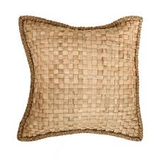Basket Weave Water Hyacinth Pillow Wellaverde In 2020 Woven Pillows Pillows Unique Decorative Pillows