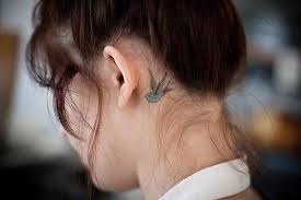 If you want to absorb negative energies and protect yourself from the wrong, then getting a peacock feather tattoo behind your ear might do the perfect job for you. Cute Tattoos Cool Small Tattoos Bluebird Tattoo Neck Tattoo